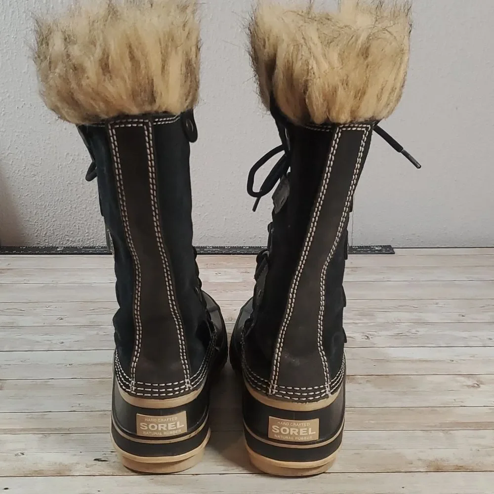 Sorel Joan of Arctic‎ Waterproof Womens Boots Size 6 Black & Natural Colorway